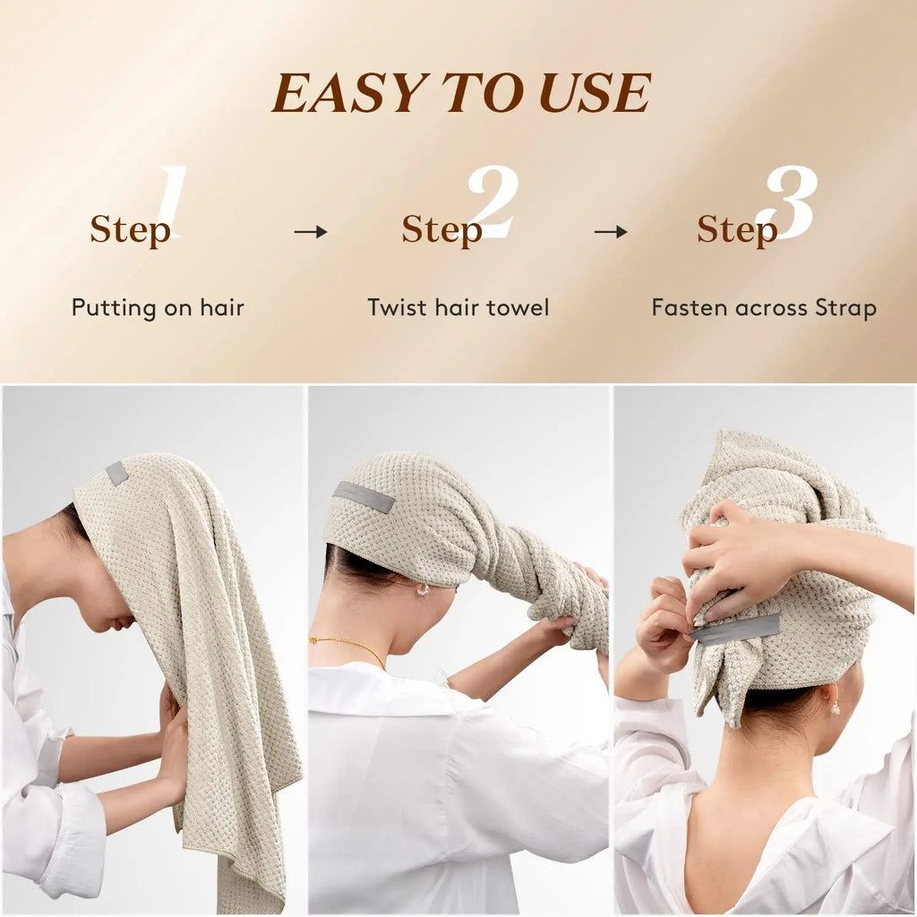 Serviette en microfibre pour cheveux – Séchage rapide et ultra absorbante